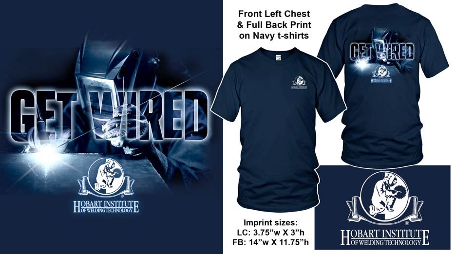 Technology Institute Get Welding - Navy of - Hobart Wired T-Shirt