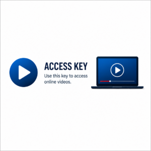 A play button and a laptop