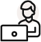 A person at the computer icon