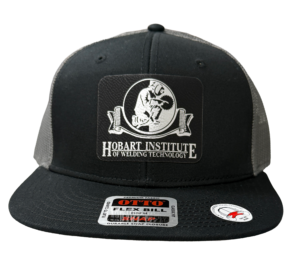 Grey Adjustable Mesh Black Hat with Logo Patch